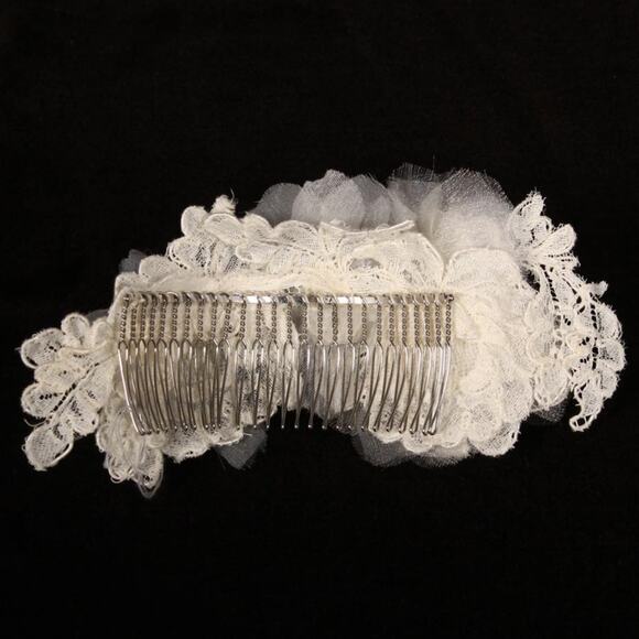 Homa Bridal 540 Ivory Lace Organza Bridal Hair Flower Comb Headpiece NEW